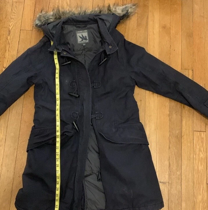 Spiewak & Sons McElroy Thinsulate Parka Coat Faux Fur Trim Hood Navy *Large* - Image 3 of 4