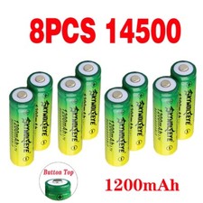 4-8pcs 14500 3.7V Rechargeable Battery 1200mAh Lithium Cell Battery Button Top
