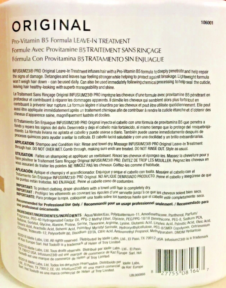 Infusium  23 Original Pro-B5 Vitamin Leave-In Treatment  2X L 33.8oz 2 Bottles - Image 2 of 2