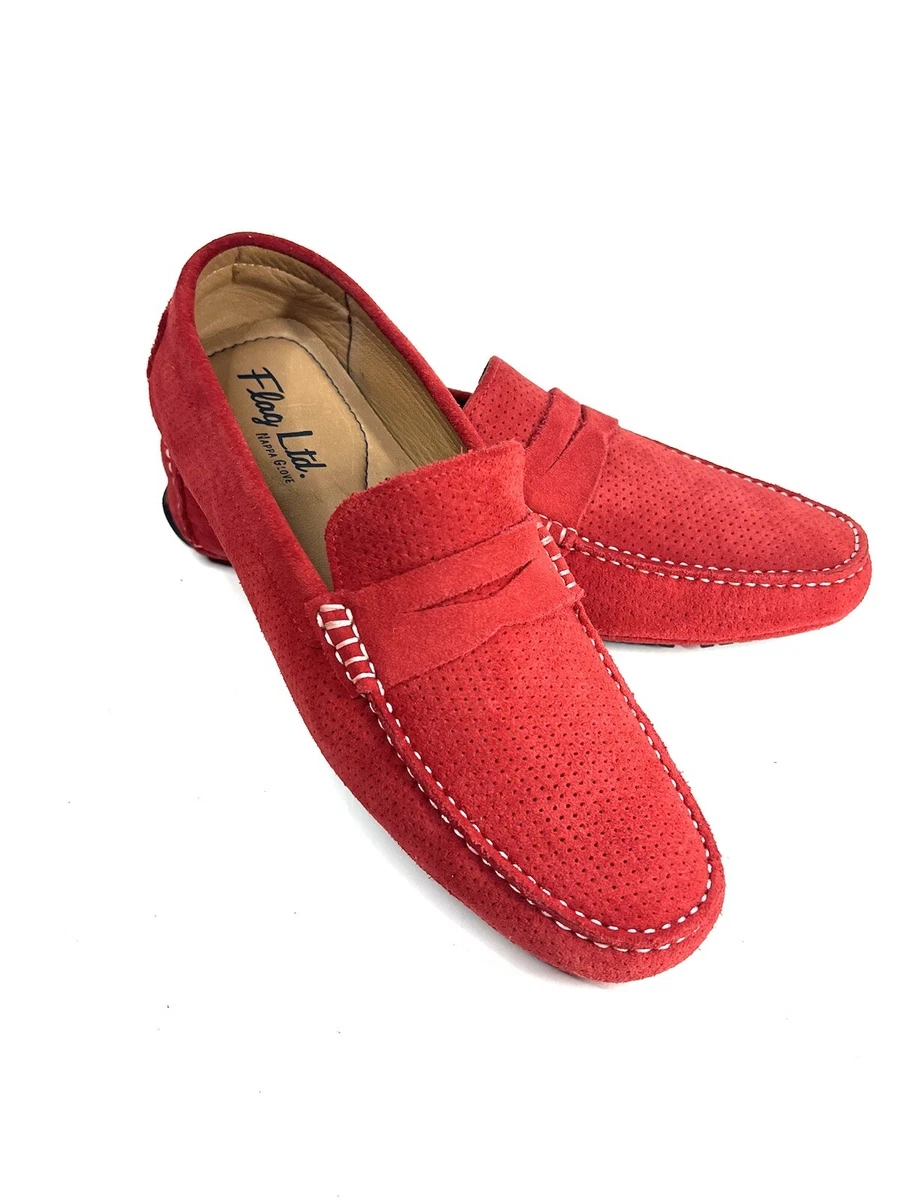 Mens red shop penny loafers
