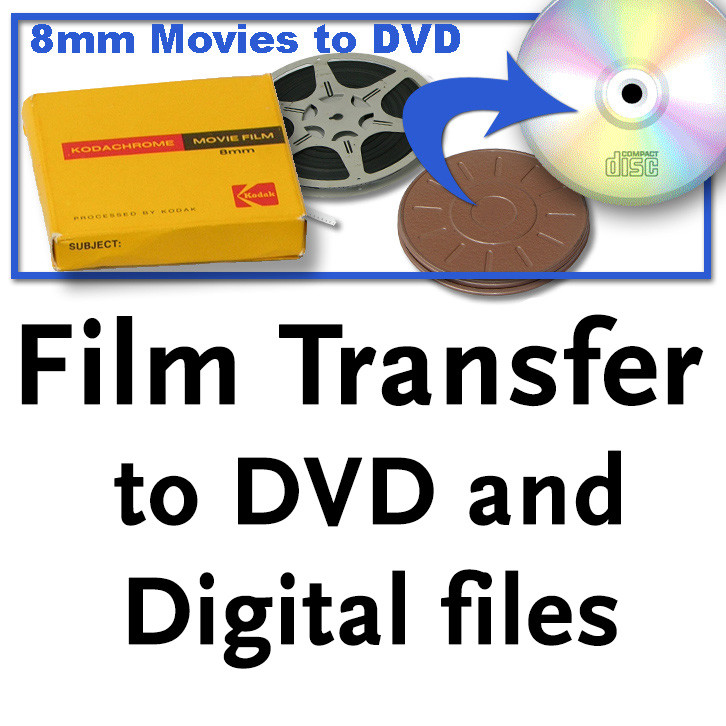 Regular 8mm, Super 8, 16mm film PREMIUM TRANSFER to DVD and digital files