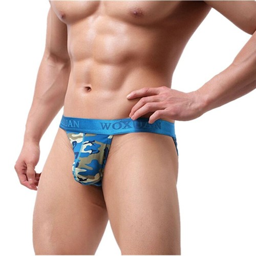 New Men Sexy Soft Camouflage Underwear Gay Low Waist Breathable Silky Gay Briefs - Picture 13 of 15