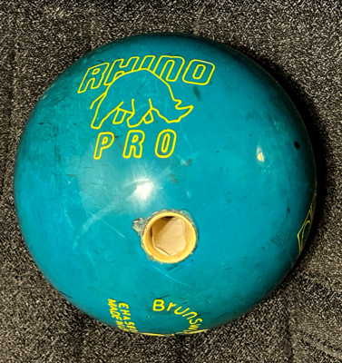 Brunswick Teal RHINO PRO Bowling Ball 15 lb 5 oz ~ Used