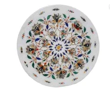 18'' marble table top inlay malachite center coffee antique home decor dg