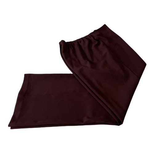 Oxygen Women Dress Pants Size 18 Flat Front Waist Back Elastic Coffee Brown - Picture 2 of 7