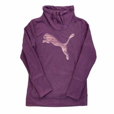 Puma Purple Sweatshirt Big Logo Regular Jumper Womens Small