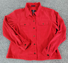 Crazy Horse Womans Size L Petite Red Button d...