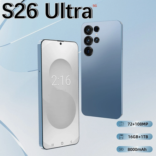 Smartphone S26 Ultra 5G 7,0 pouces débloqué Android 15 téléphone portable double 16 Go + 1 To noir - Photo 10 sur 13