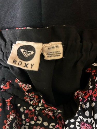 ROXY Maxi Dress Summer Cami Top Strappy Tiered Sz M Black Boho Aztec Sunburst - Picture 7 of 8