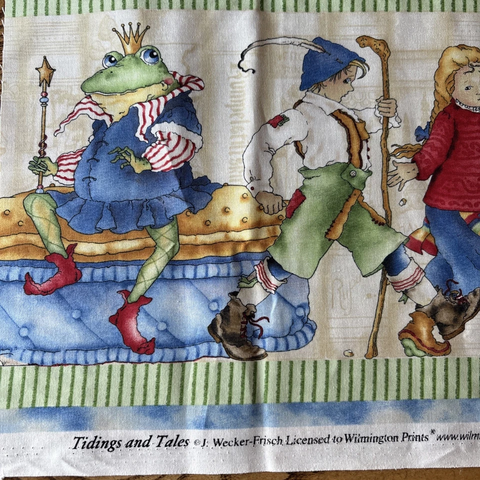 1/2 Yd Tidings & Tales Wecker-Frisch Fabric Frog Prince Red Riding Hood 3 Pigs + - Image 2 of 4