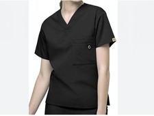 WONDERWINK Origins Pockets Unisex Short Sleeve Scrub Top -XL- Black 6006A