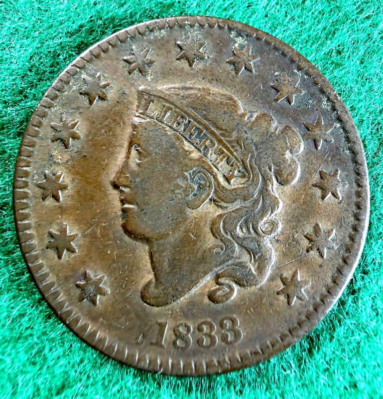 1833 Large Cent Coronet Matron Head 1c Good Details Ungraded