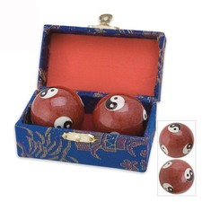 Set of 2 Chinese Baoding Balls Hand Exercise Therapy Balls Stress