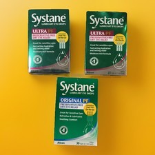 3 Systane Ultra PF Lubricant Eye Drops Dry Relief 25 Vials Exp 12/2026 As Pic