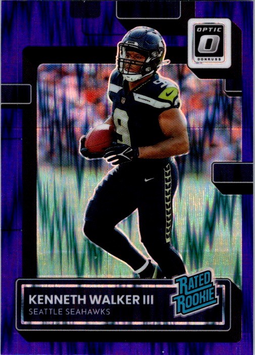 2022 Donruss Optic #218 Kenneth Walker III Purple Shock