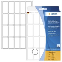 Herma 2400 2400 Vielzwecketiketten - Weiß, 19X40 Mm, Matt, 640 StüCk