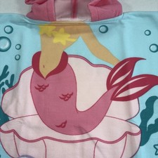 Kids Girls 100 Polyester Hooded Towel Beach Towel Pink Mermaid T10