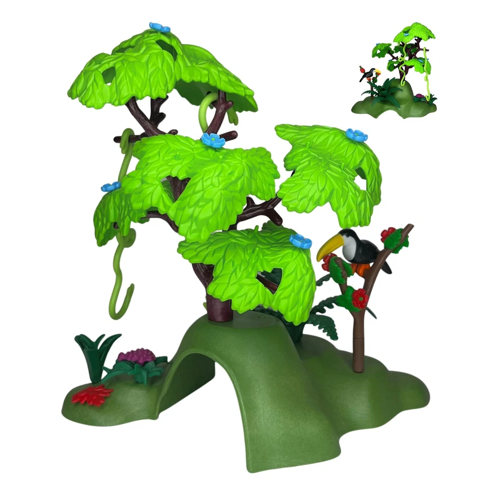 Playmobil Boden groß grün Bäume Lianen Tukan Dschungel Wald Insel - Bild 1 von 1