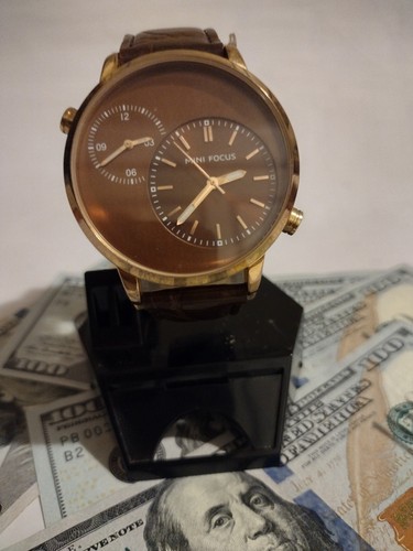 MINI FOCUS LUXURY DUAL TIME ZONE WATCH