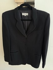 Giorgio Armani Le Collezioni Blazer Size 8 Black Virgin Wool 3-Button