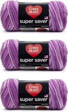 Red Heart Super Saver Purple Tones Yarn - 3 Pack of 3 pack,