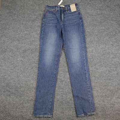 Madewell The Perfect Vintage Jeans Womens 25T Tall Medium Blue High Rise Denim