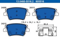 Ate Bremsbelagsatz, Scheibenbremse 13.0460-5516.2 FüR Hyundai