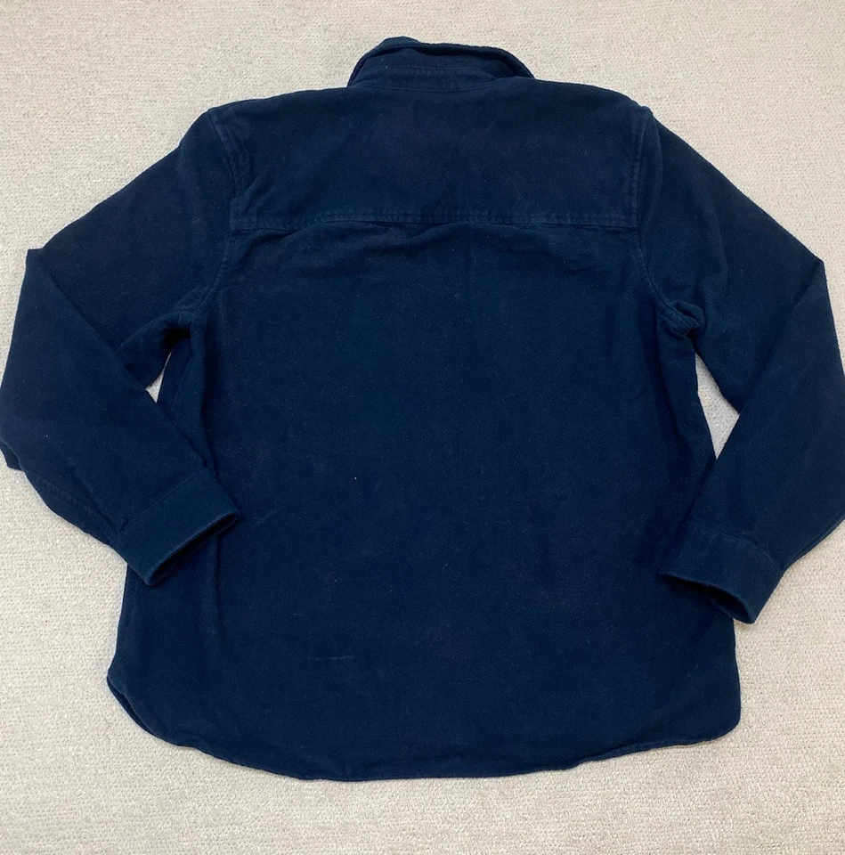 L.L. Bean Chamois Shirt Women’s Petite Large Navy Blue Cloth Button Up Collared - Image 2 of 4