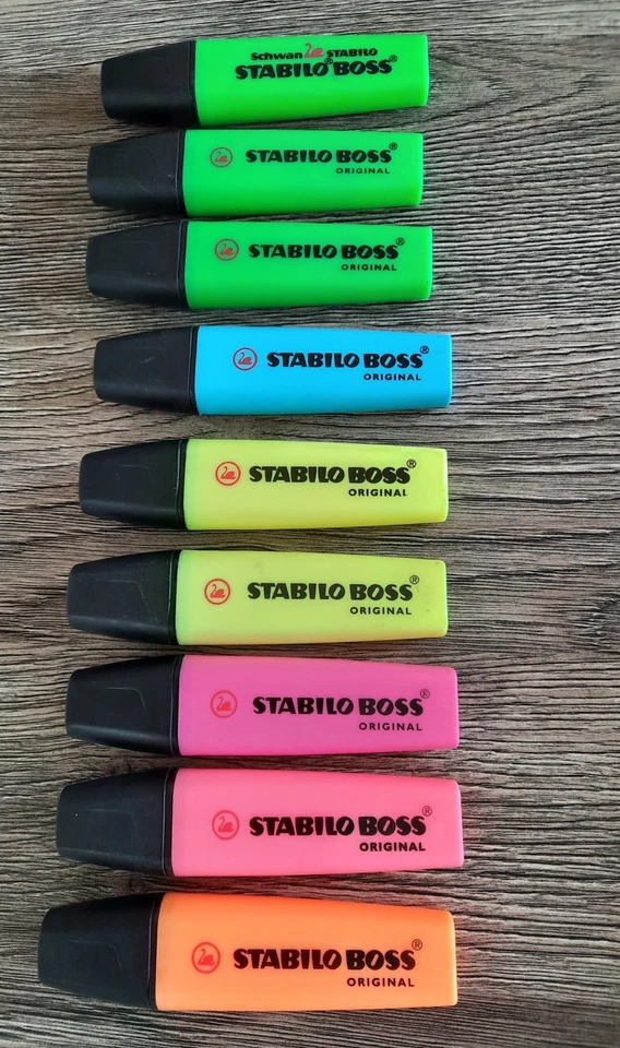 Stabilo Boss Original Textmarker 9 Stck. Farben siehe Bild nachfüllbar
