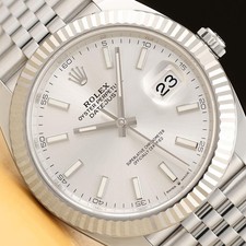 2024 CARD ROLEX DATEJUST 41 126334 SILVER DIAL 18K GOLD STEEL JUBILEE WATCH