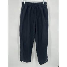 VTG Nike Windbreaker Pants Mens Medium Lined Black Track 90s Ankle Zip Jogger M
