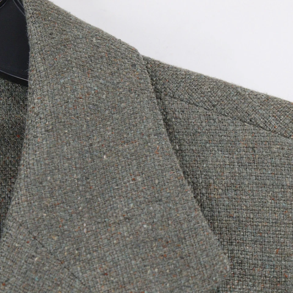 VTG Paul Stuart Sport Coat Mens 44 Medium long Silk Hopsack deconstructed patch - Image 2 of 4