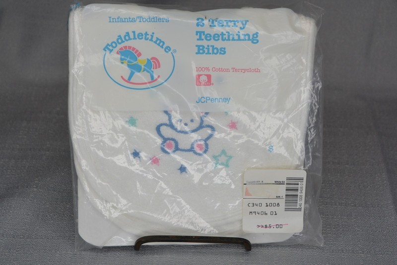 Vintage JCPenney Toddletime Terry Teething Bibs - 2 Pack