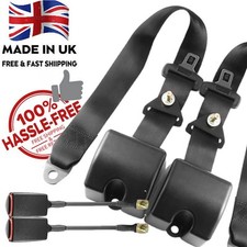 Universal 2 Sets 3 Point Retractable Seat Belt Truck Strap Seatbelt 3M UK seller