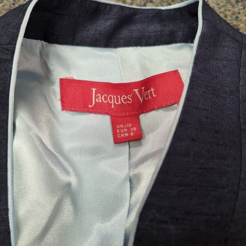 Jacques Vert Women’s Navy Blue Blazer Jacket UK 10 Wedding Mother of the Bride - Picture 8 of 8