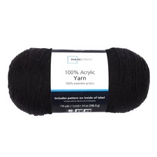 Medium Weight Acrylic Yarn Skein Black 14 Ounce 798 Yards Knitting Crochet