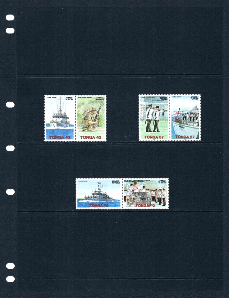 $17.00 Scott Value - 1991 TONGA Country's Navy & Army Pacific CV MNH NH UMM - Image 2 of 4