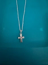20 inch 925 Sterling Silver cable chain with cross pendant 10% to charity