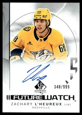 2024-25 SP Authentic Future Watch Auto Zachary L'Heureux RC Auto 340/999