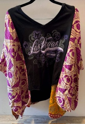 Custom Las Vegas Harley Davidson Quilt and T Shirt Collaboration made by ''GRANNY