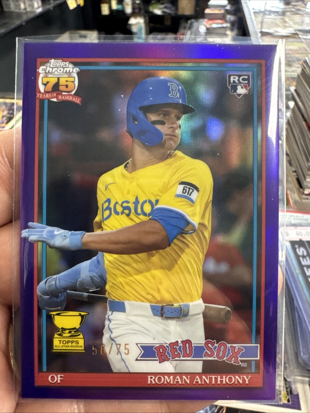 2026 Topps Chrome Roman Anthony RC 1991 Purple Refractor 58/75 #91CB-19