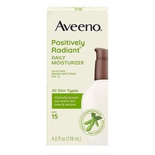 Aveeno Positively Radiant Daily Moisturizer SPF15 118mL NEW UK Free Fast Postage