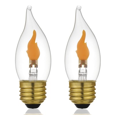 LED Flame Effect Light Bulb E26 Flickering Candle Light Bulbs Crystal Clear C...