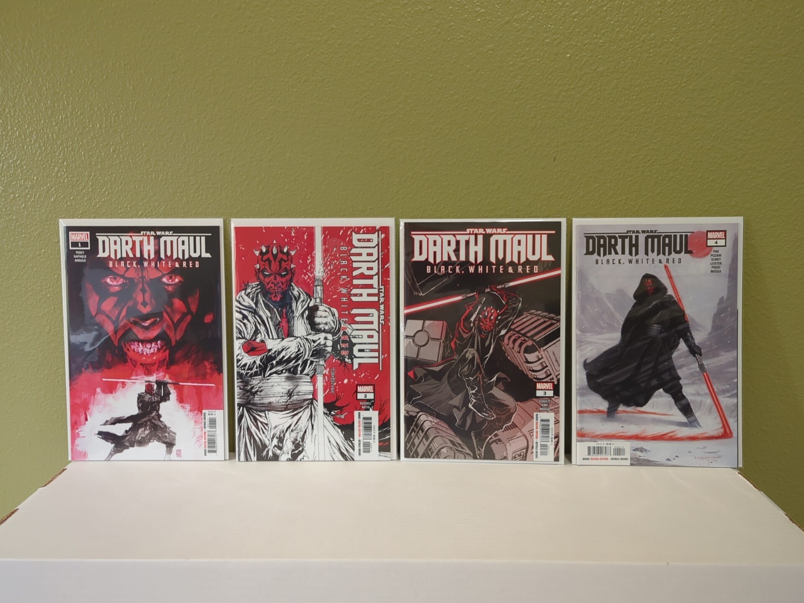 Star Wars Darth Maul: Black White & Red (Marvel) Lot Of 4 Comics (1, 2, 3, 4)