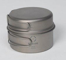 Titanium Cooking Set, Ultralight Eco-Friendly Camping Cookware, 600ml Pot and...