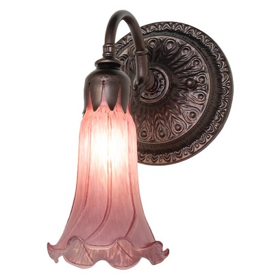 Meyda Lighting 261105 5.5'' Wide Lavender Tiffany Pond Lily Wall Sconce - 261105