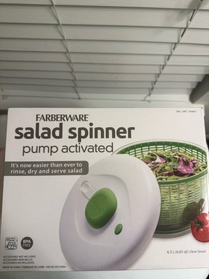 Farberware Pro Pump Salad Spinner with Bowl, Colander & Built in Draining System