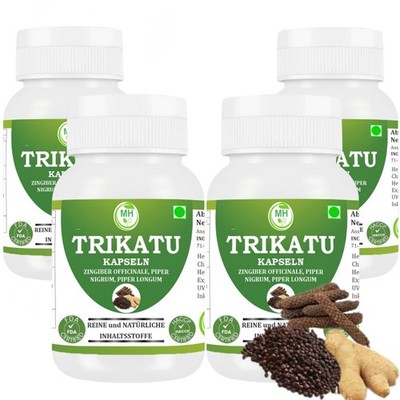 Morsan's Trikatu (Sonth, Kali Mirch, Pippali) Kapseln | Packung mit 4 x 60 pf...
