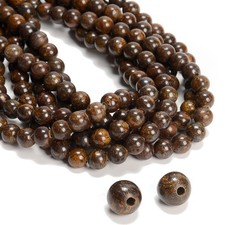 2.0mm Hole Bronzite Smooth Round Beads Size 8mm 10mm 15.5'' Strand