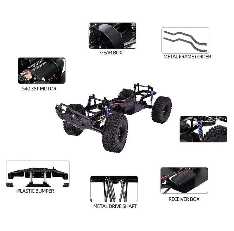 AUSTAR 313mm Wheelbase Chassis Frame For 1/10 SCX10II 90046 RC Crawler Car DIY - Bild 4 von 4